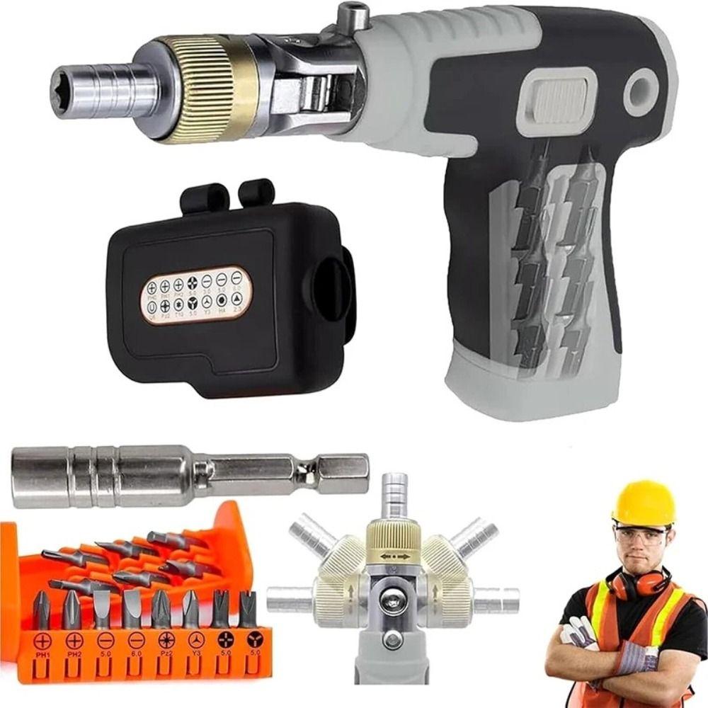 Replaceable Bits Ratchet Screwdriver Set Ratchet Mechanism Pistol Grip Screwdriver Repair Tasks