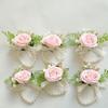 Bohemian Wristlet Corsage Pink Wedding Corsage New Rose Flower Corsage  For Brides Groomsmen