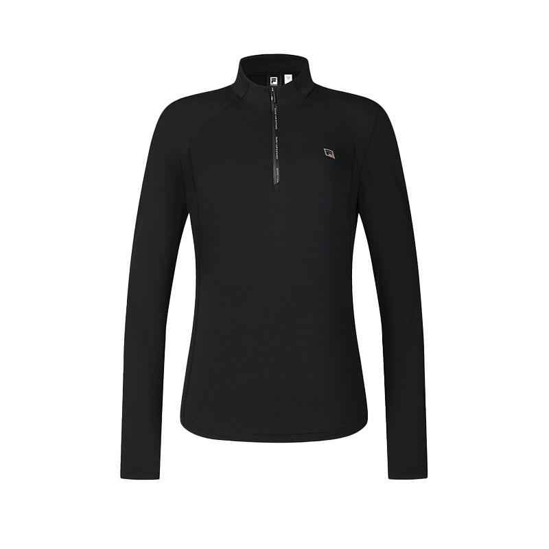 

Fila Флисовая трикотажная футболка с воротником-стойкой на молнии до половины и длинным рукавом Женские топы глубоко-черный A11W511218FBK S