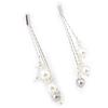 Les Trésors De Lily [G1916] - Silver Earrings 'Sissi' White Gray