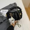 Neue Tasche Damenmode Umhängetasche Vielseitige Lässige Ketten-Schultertasche Einfarbig Tragbare Plissierte Tasche