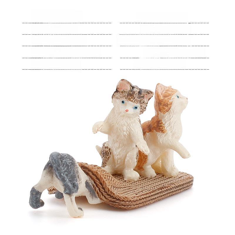 Set Jucării Pisoi Alb-Negru pentru Copii - Ornamente Model Pisică Rurală Chineză