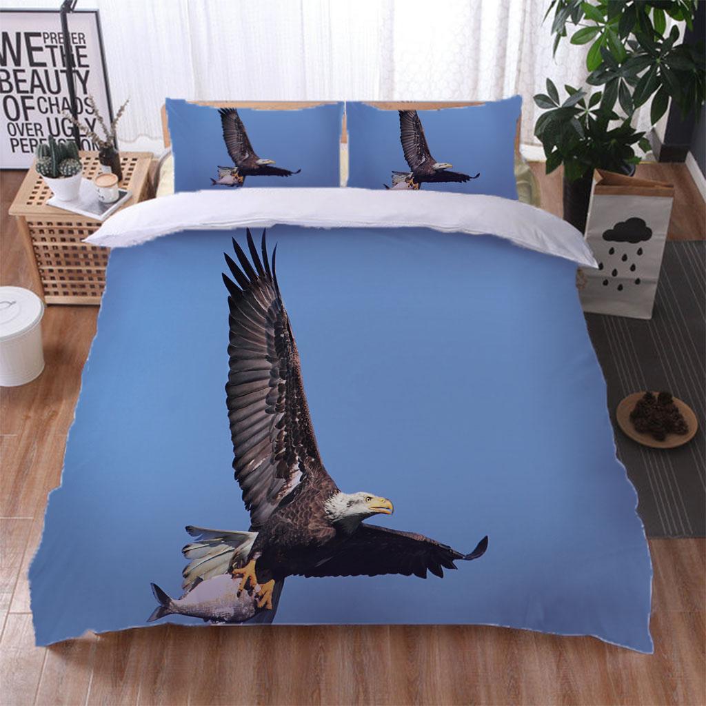 Bedding Set For Kids Teens Boys Girls Animal Eagle 3D Duvet Cover With Pillowcase Microfiber Single Twin Double Queen King Size
