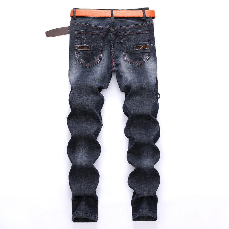 XY Hole Locomotive Pants Men's Jeans 