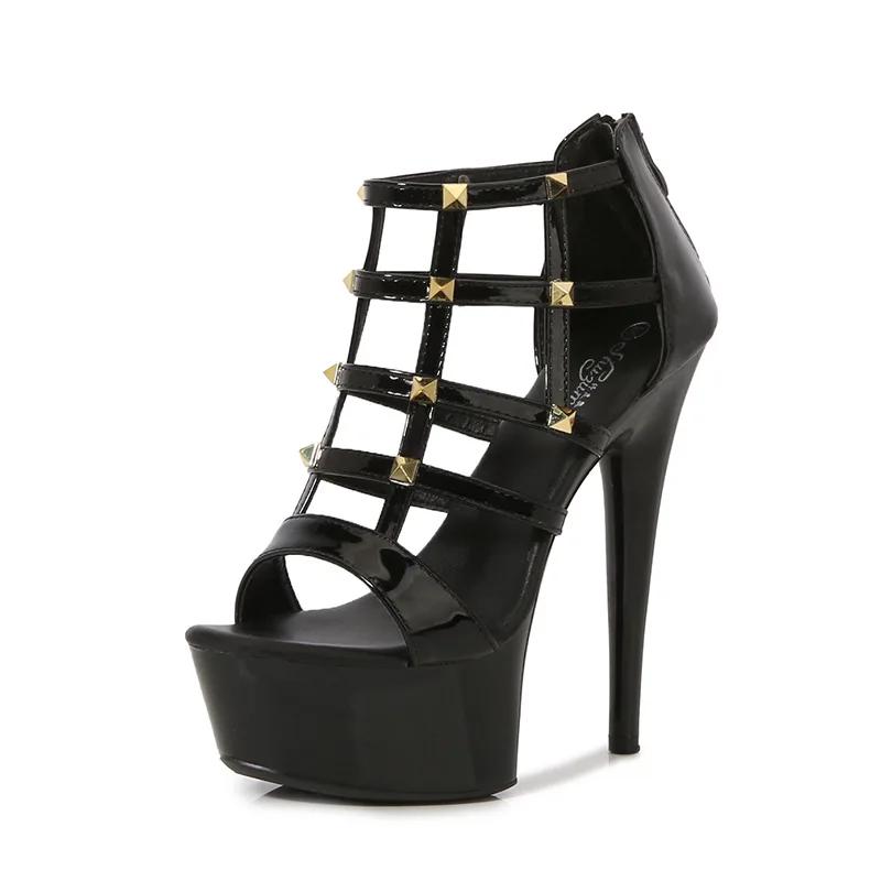 

14,5 см Экстремально Высокие Каблуки Платформы Женские Сандалии Ремешок на Щиколотке Сексуальные Туфли для Стриптиза Танцев на Пилоне Клубная Вечеринка Показ Моделей Унисекс Обувь 34 чёрный