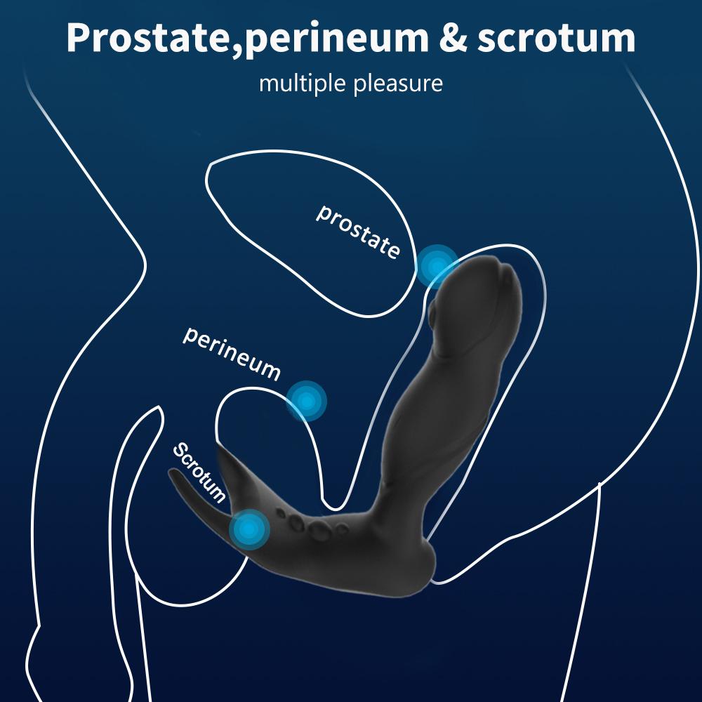 Mannlig prostata massasje vibrator rotasjonskuler analplugg vibrator silikon forsinket ejakulasjon mannlig masturbator sexleketøy for menn