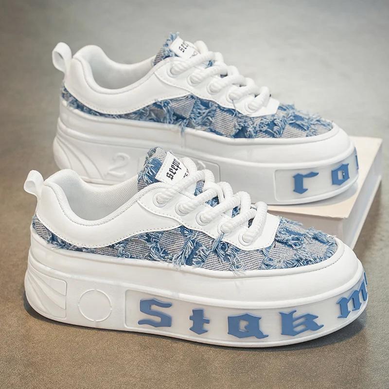 

Новые мужские дизайнерские модные дышащие спортивные кроссовки для увеличения роста, легкие и удобные мужские туфли 39-44 44 синий