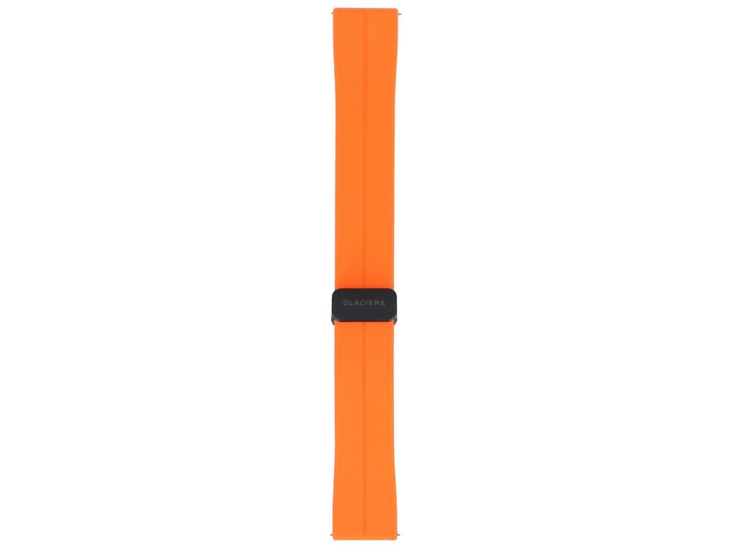 New GlacierX Silicone Magnetic Buckle Vibrant Orange Smartwatch Strap 22mm