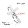 Jeshayuan Custom Two Finger Ring For Men Personalized Cross Ring With Name Engraved Name Ankh Ring for Women Girls