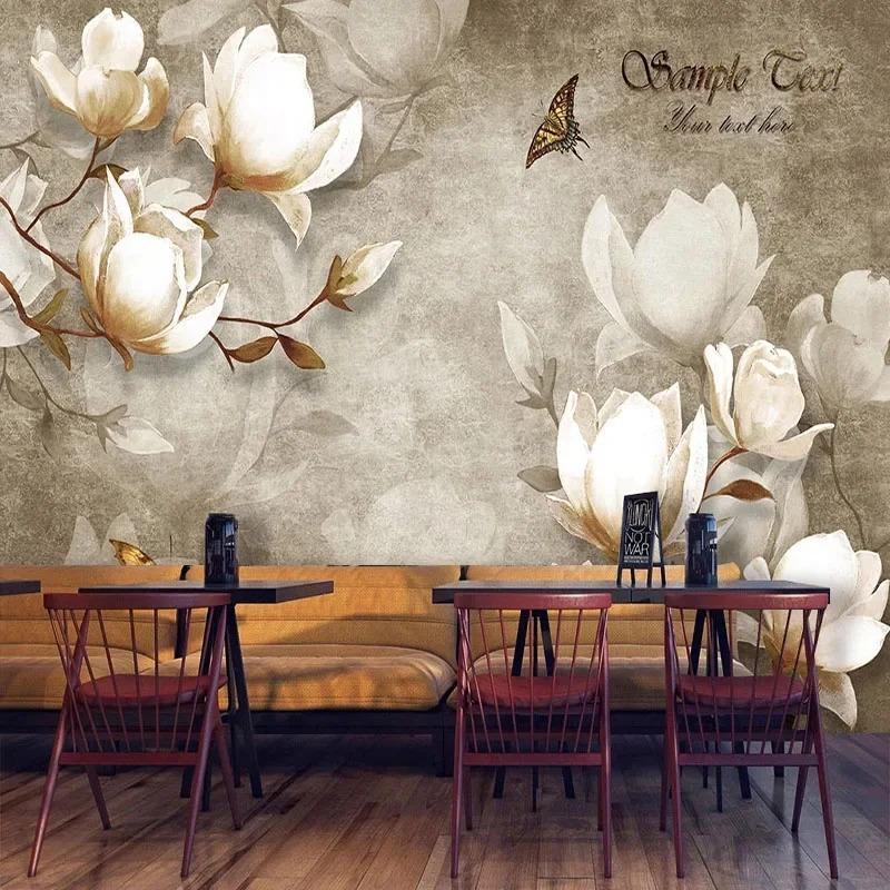 3D Fototapete Vintage Blumen Wandbilder Wohnzimmer Schlafzimmer Heimdekor Wandpapier
