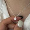 Sterling Silver Heart Pendant Necklace for Women - Elegant, Fashionable Clavicle Chain, Versatile INS Style