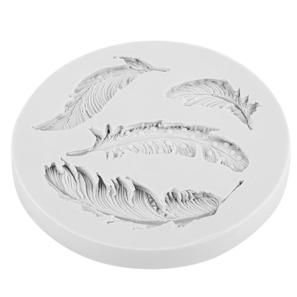 Round Silicone Fondant Mould Feather Cake Decorating Mould Chocolate Mould Tool  Fondant Craft