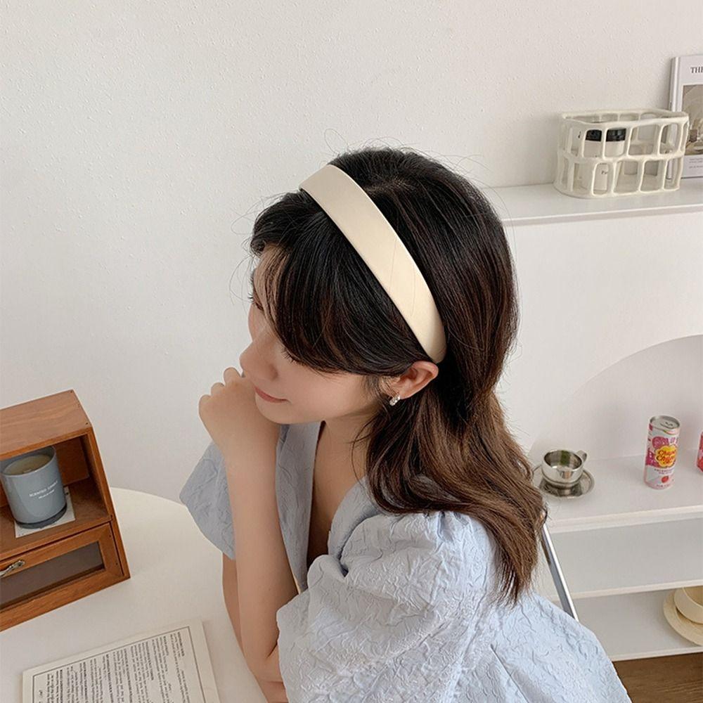 Wide Brimmed Female Hair Accessories PU Leather Headband Hair Hoop Korean Style Headwear Hair Band