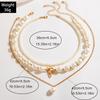 Fashion OT Buckle Imitation Pearl Multi-layer Necklace Light Luxury High-end Sense Beaded Collarbone Chain Necklace Women