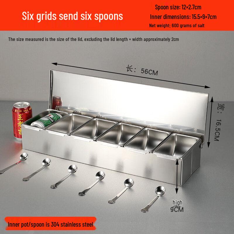 Anditai 304 Stainless Steel Flip-Top Seasoning Box