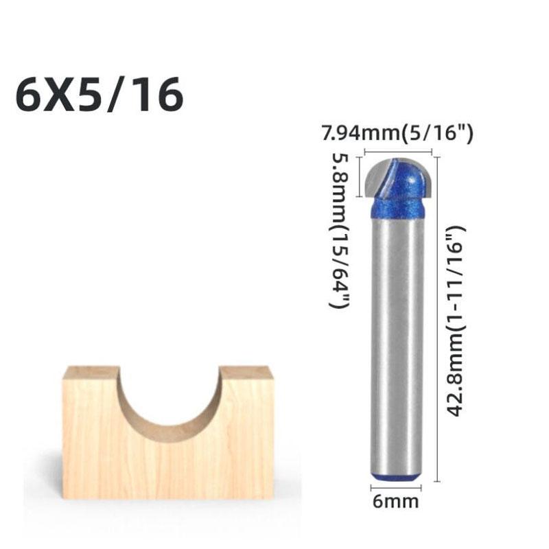 1/4pcs 1/4inch 6mm Shank Professional Level Ball Nose Router Bits Set End Mill Round Cove Box Solid Carbide CNC Radius Core Milling Bit