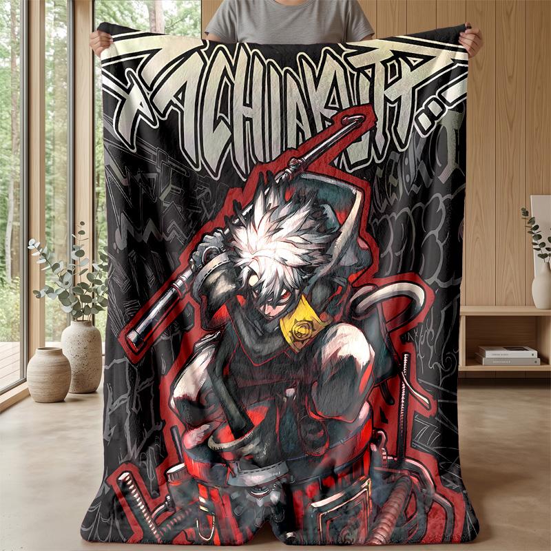 GachiakutaPrinted Flannel Blanket Cozy Skin-Friendly Warm Throw for Couch Bed Indoor Daily Use