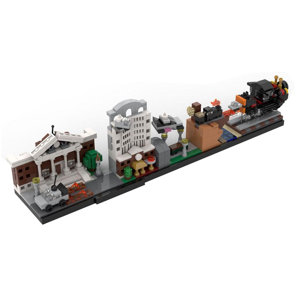 Gobricks MOC Modular Back to the Futured Courthouse Building Blocks Clock Tower Model Skyline Architecture Machine Car Toy Gifts