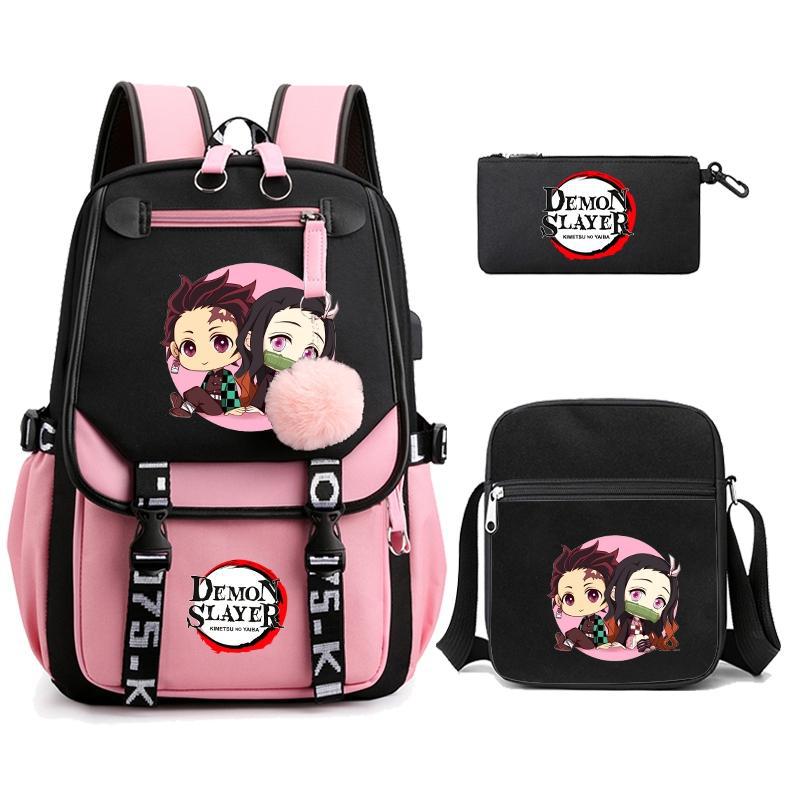 Hot-selling Ghost Extinguishing Peripheral Animation Backpack Campus Trend Primary and Secondary School Students Schoolbag Pencil Bag Shoulder Bag