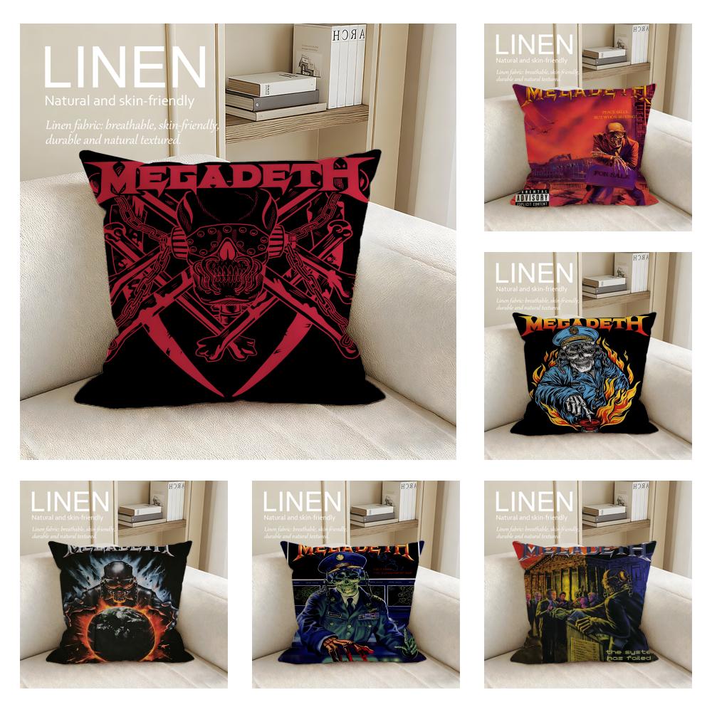 Music Megadeths Cushion Cover Pillowcase Set Pcs X X Breathable Washable Sofa Cushion Cover