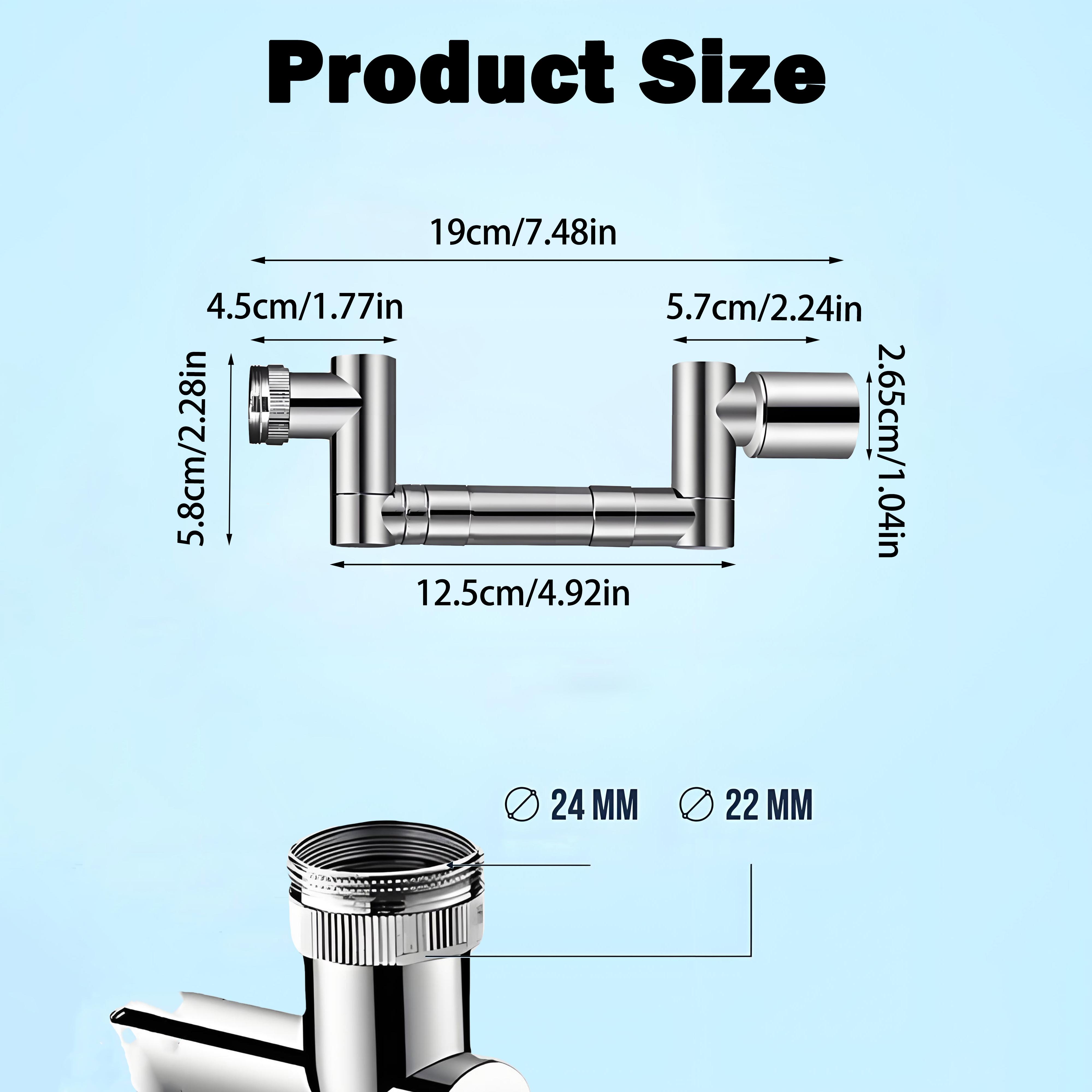 

1440° swivel faucet extender sink faucet aerator extender swivel extendable filter with 2 modes splash guard multi-functional