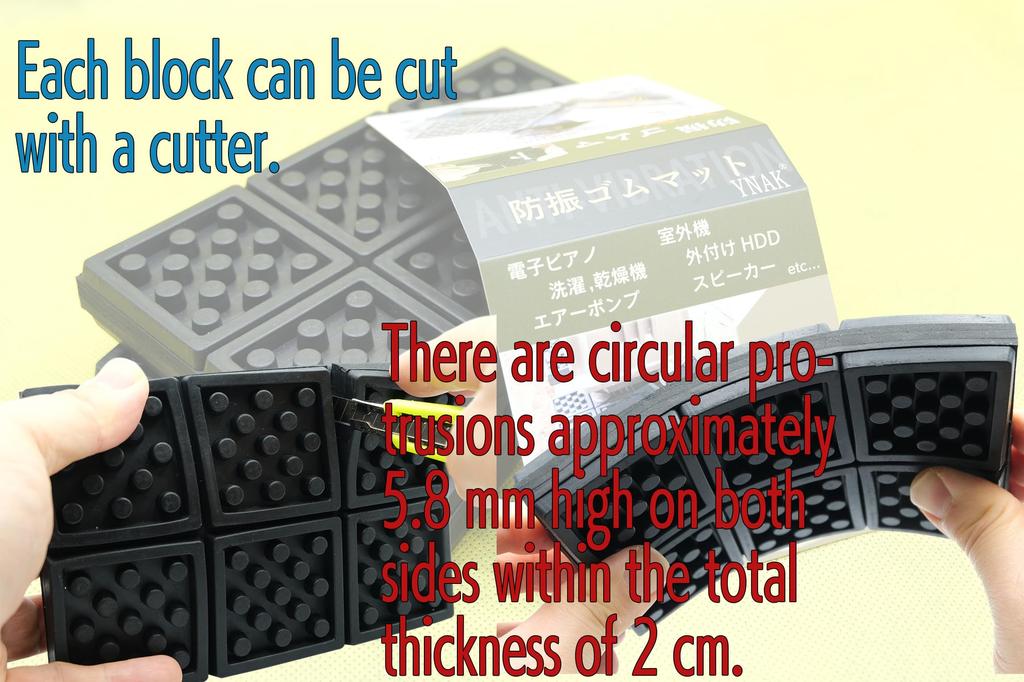 YNAK Rubber Mat for Outdoor Air and Home Reduces vibration and rattle provides and prevents Features circular protrusions x 10cm x 2