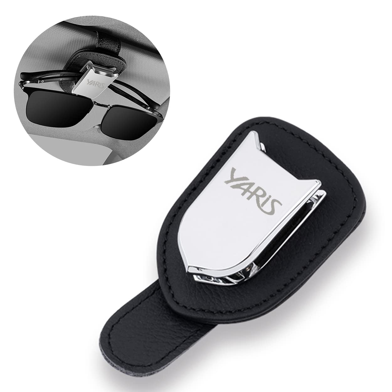 

Leather Sunglasses Clip for Yaris Car Sun Easy Available in 4 Colors Cross, Visor, Sunglasses, Eyeglasses, Tickets, Cards, Installation,