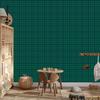 Green Checkered Wallpaper, Sea Green and Turquoise, for Living Room and Bedroom, 50x1000