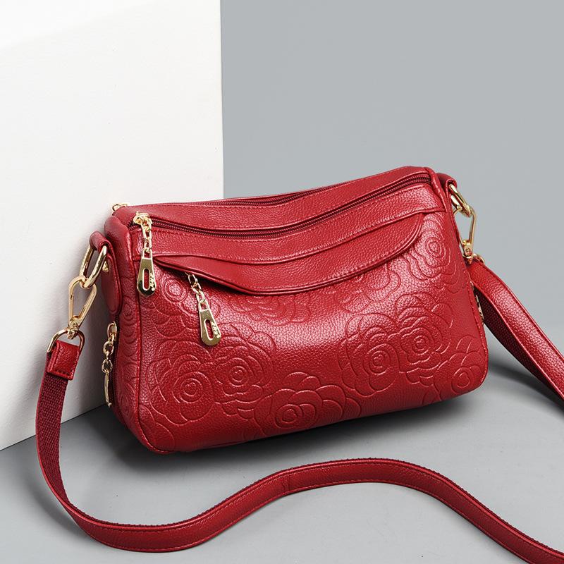 Bag women's bag 2025 new fashionable middle-aged mother bag multi-compartment large-capacity versatile women's shoulder messenger bag