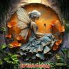 2D Flat Tin Sign Fairy with Butterfly Wings and Poppies for Home Office Wall Art
