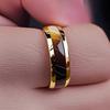 8mm Men's Fashion Abalone Shell Inlay Gold Stainless Steel Ring for Wedding Engagement Party