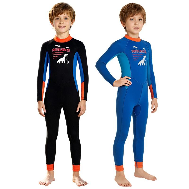 Children's Diving Suit 2.5MM One-piece Warm Boys 'swimsuit Long-sleeved Cold-proof Surfing Snorkeling Sunscreen