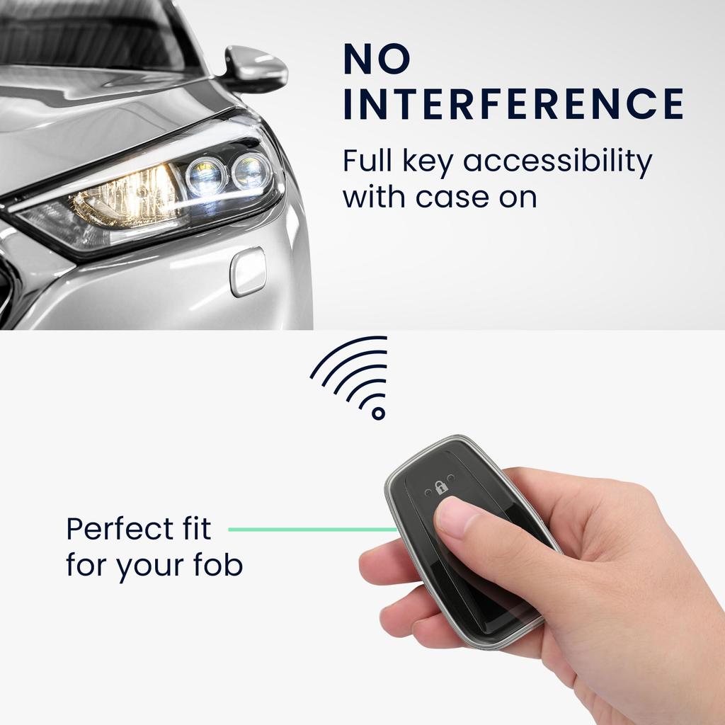 Kwmobile Key Cover for Toyota Car Key Smart Key Compatible Key Case TPU Clear Key Cover Shockproof Protection for Car Keys 2-Button - -