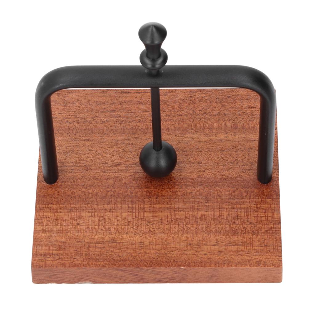 Table Napkin Holder with Lifting Ball Solid Wood Base Metal Rack Napkin Dispenser for Home Restaurant Coffee Shop Black