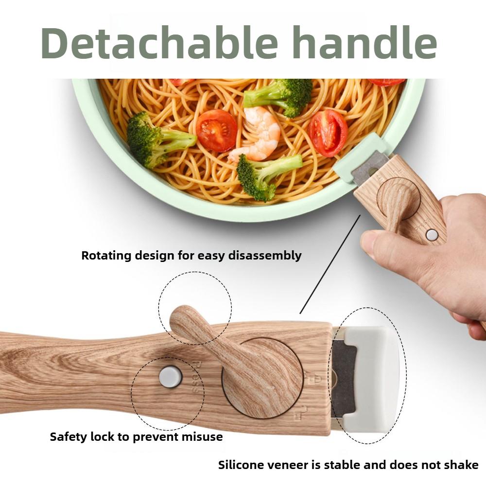 Household Pot Set with Double Bottom Thick Soup Pot Milk Pot Nonstick Frying Pan Combination Simple and Fresh Kitchen Supplies