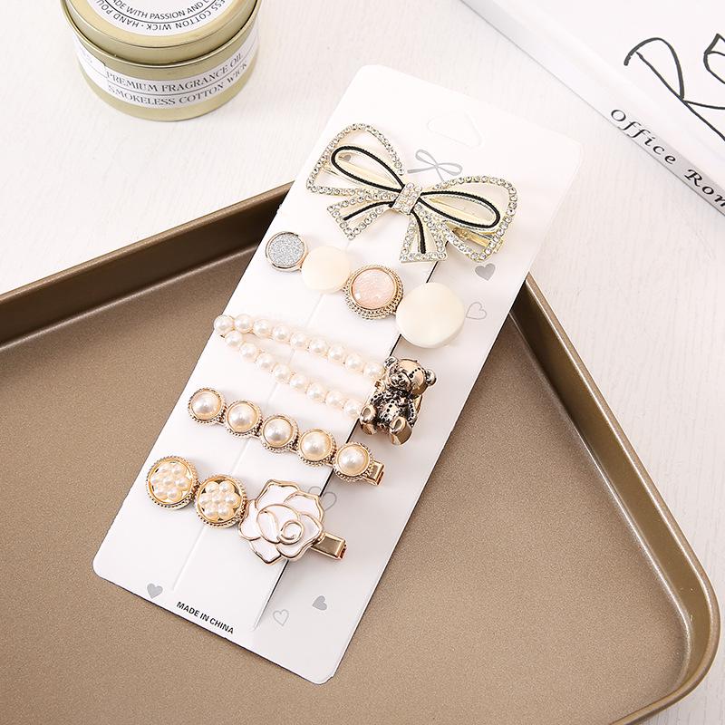 

Роскошная заколка для волос с жемчужным бантом и перьями - корейский стиль, аксессуар для челки