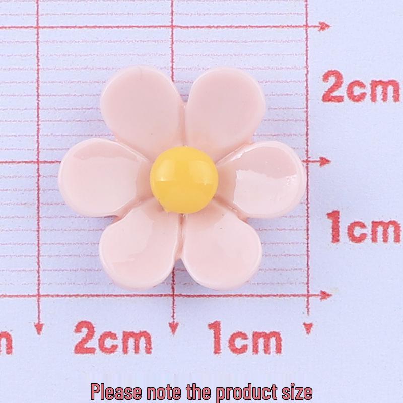 Glossy Six-Petal Flower Resin Accessory: DIY Cream Glue Phone Case Ornament, Hair Clip, and Drop Oil Headdress Material.