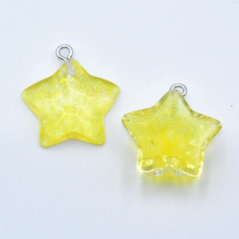 Vibrant Resin Geometric Star Pendant Charm - DIY Jewelry Accessory