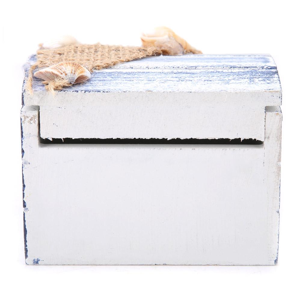 Mediterranean Style Wooden Jewelry Box Portable Small Storage Case(starfish)