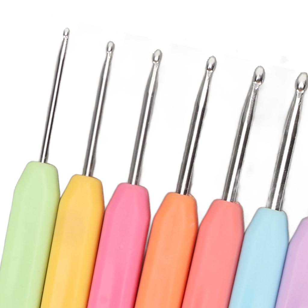 16PCS Crochet Hooks Set Ergonomic Craft Sanding Crochet Needles with Case DIY Hand Knitting Art Tools for Beginner