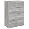 VidaXL Buffet, Armoire Latérale avec Tiroirs, Meuble de Rangement Salon Salle de Séjour Intérieur, Moderne, Sonoma Gris Bois 840504