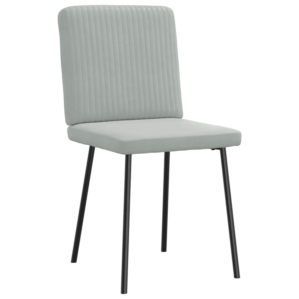 Dining Chairs 6 Pcs Light Grey Velvet