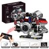 700ks F40LM V8 Motor Technické Stavebnice S Motorem + LED Světlo Ovládání přes Aplikaci Programovatelný Model Auta Sestavovací Kostky Hračky