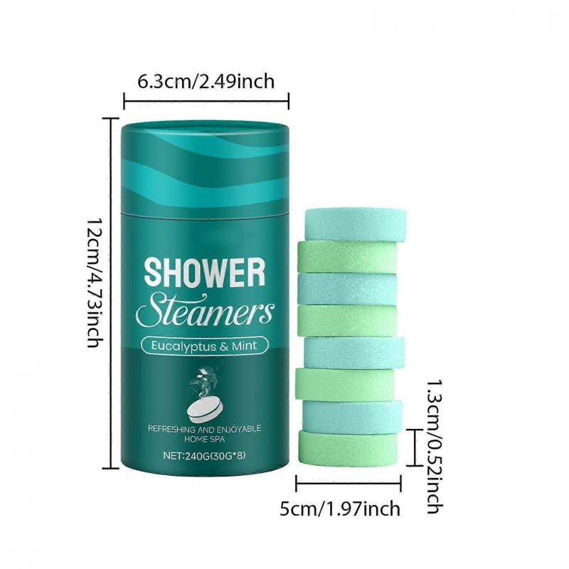 Lavender Eucalyptus Shower Steamers Set of 8 Aromatherapy Tablets for Relaxing Moisturizing Cleanse