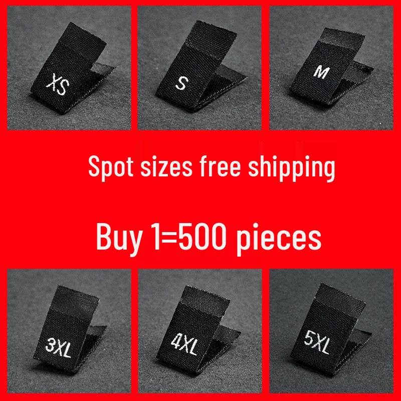 Free Shipping Woven Label: One Size Embroidered Clothing Tag & Sticker