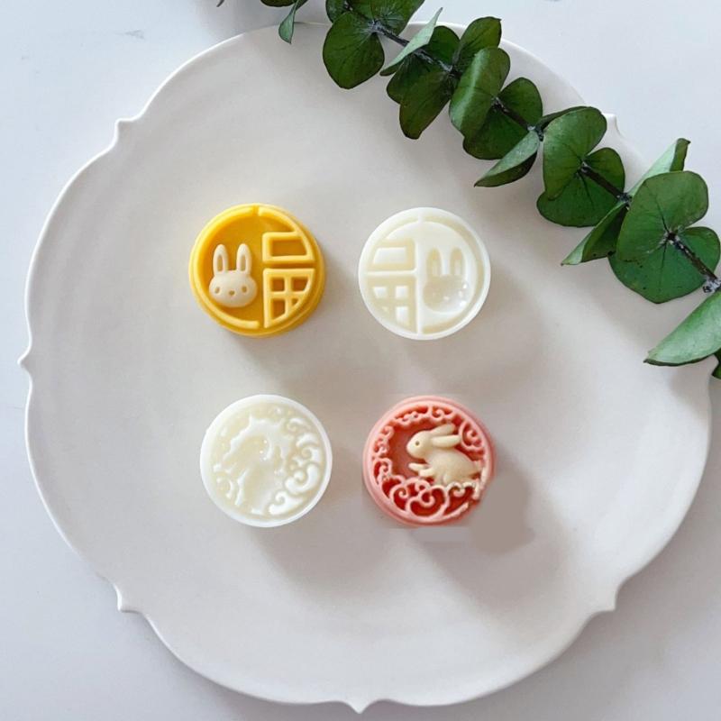 DIY Round Mooncake Mold Versatile Festival Cake Making Molds Biscuits Hand Press Mould for Home Cooks and Food Lovers