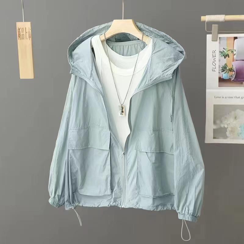 Women Sunscreen Coat Loose Large Size Breathable Sun-Protective Clothing Jacket Fashion Outdoor Thin Quick-Drying Top Female