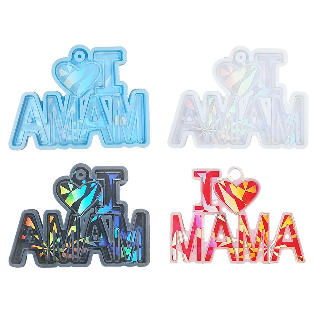 Heart Dad Keychain Resin Mold Silicone Mould Earrings Pendant Mold Epoxy Casting Mold DIY Jewelry Making for Mother Day