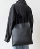 Bymoss Leather Modern Tote Bag [Black]