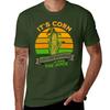 Funny Corn - Retro Vintage It Has The Juice It’s Corn T-Shirt Vintage Clothes Blacks Slim Fit T Shirts for Men